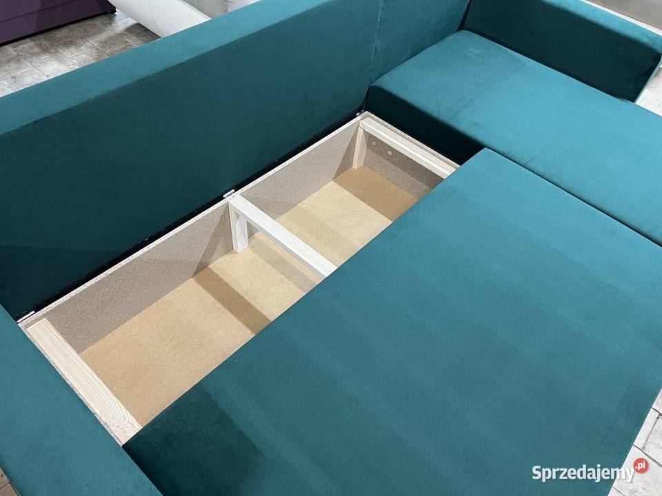 Welurowy narożnik z funkcją spania możliwy sprzedam