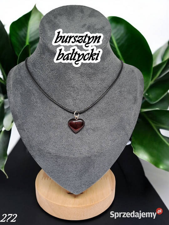 Zawieszka wisiorek bursztyn bałtycki serce Warszawa