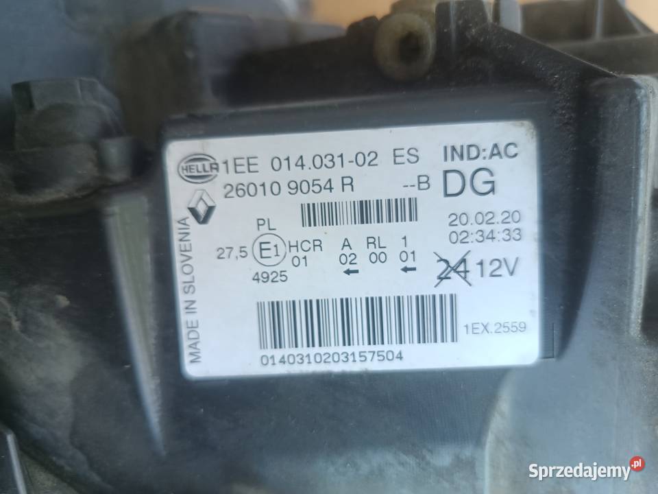 Renault Trafic 3 III LIFT 19r lampa prawa przod osobowe pomorskie Banino