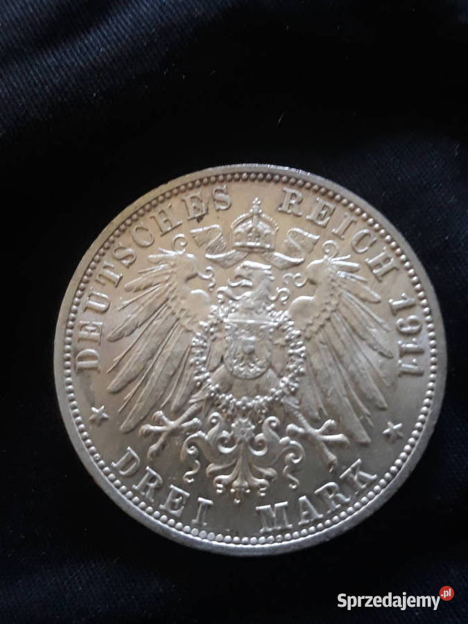 3 Marki Niemcy 1911 r Wirtembergia Jubileusz Konin