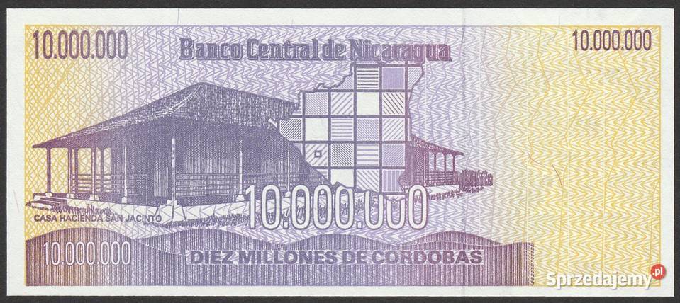 NIKARAGUA 10 000 000 CORDOBAS 1990 STAN BANKOWY łódzkie Łódź