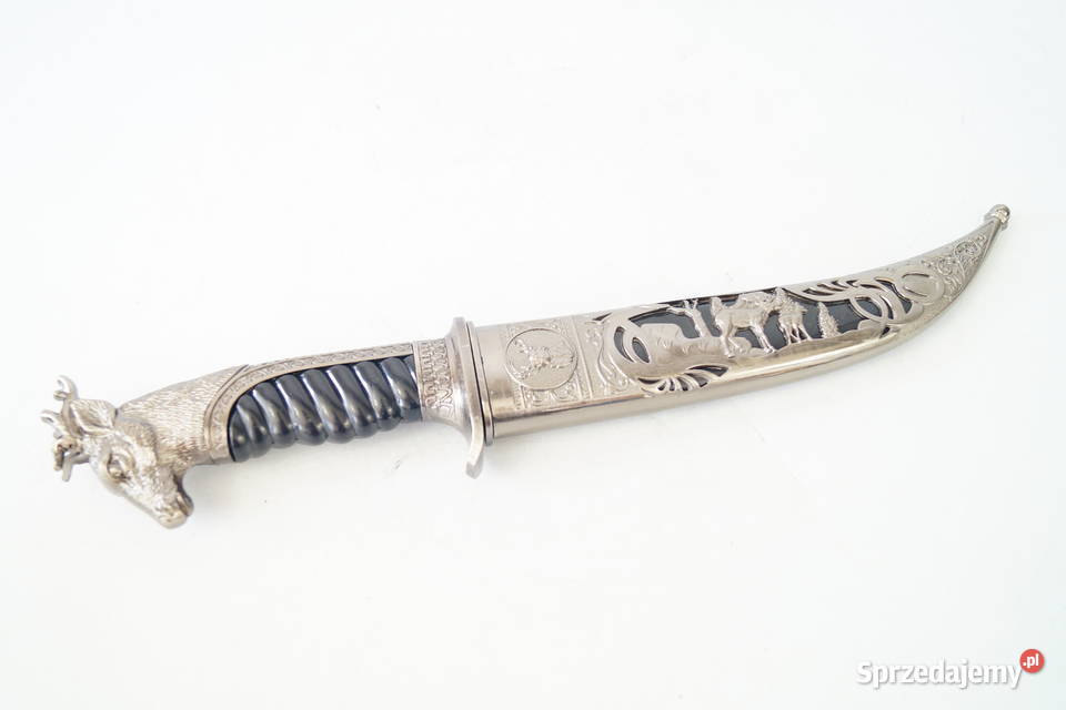 NÓŻ MYŚLIWSKI dekoracyjny z jeleniem prezent Gizałki sprzedam