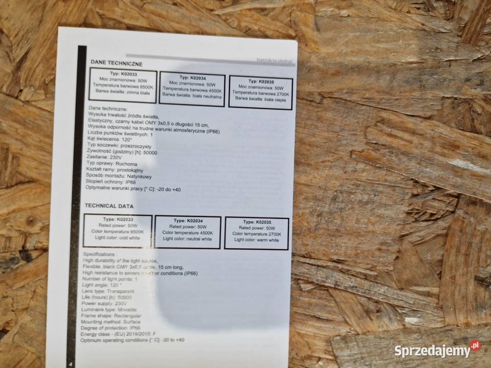 Naświetlacz LED 50W barwa biała neutralna 4500K Głogowa