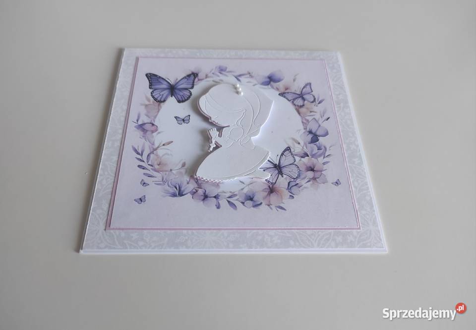 Kartka ręcznie robiona Komunia Święta Łódź