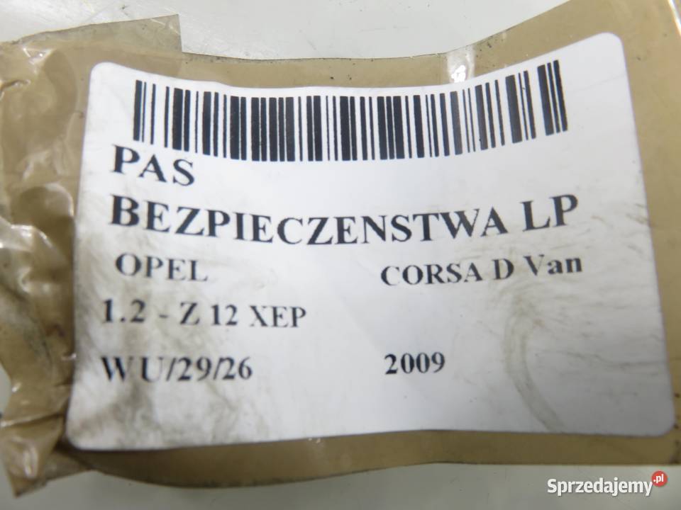PAS LEWY PRZEDNI OPEL CORSA D 607707500D Pasy bezpieczeństwa