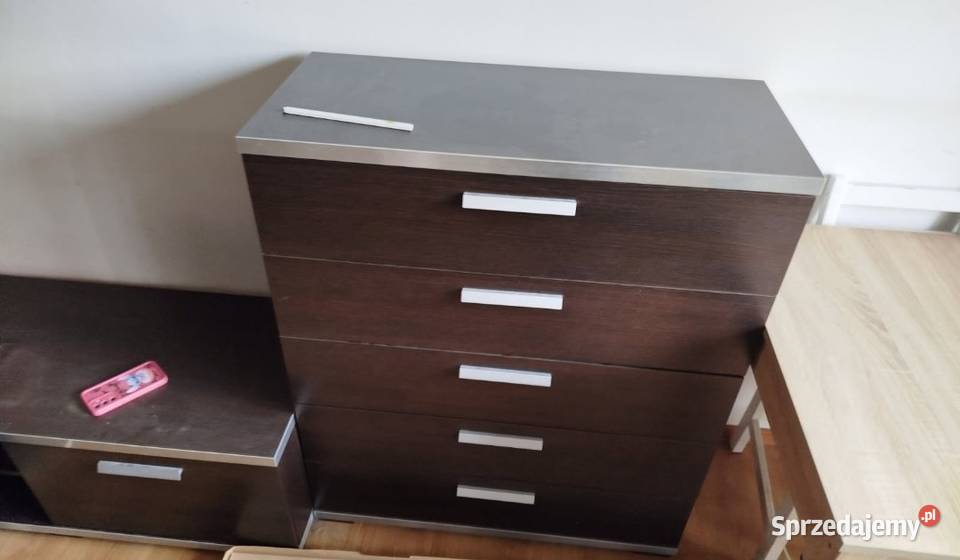 Zestaw komoda słupek stolik RTV komoda Komody łódzkie Ksawerów