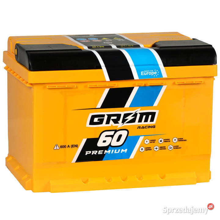 Akumulator Grom Racing 60Ah 600A EN PRAWY PLUS osobowe Gorzów Wielkopolski
