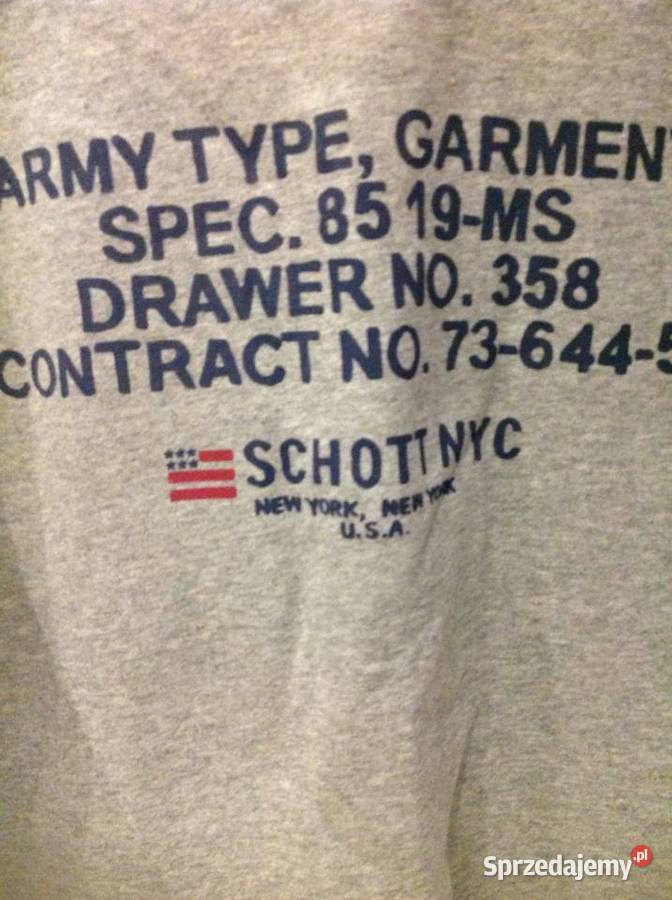 Bluza Męska SCHOTT NYC S Szara NOWA Nowa Sól