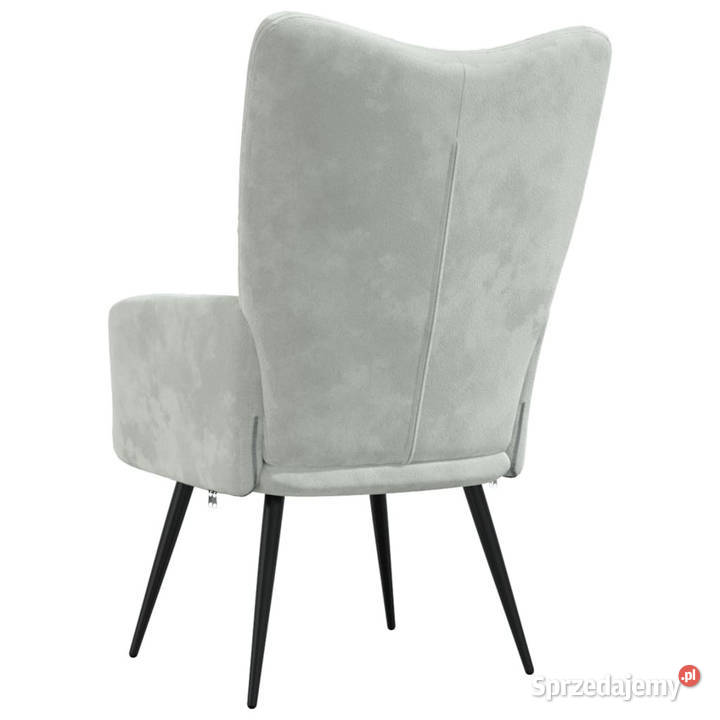 Fotel jasnoszary obity aksamitem WM328073 Meble