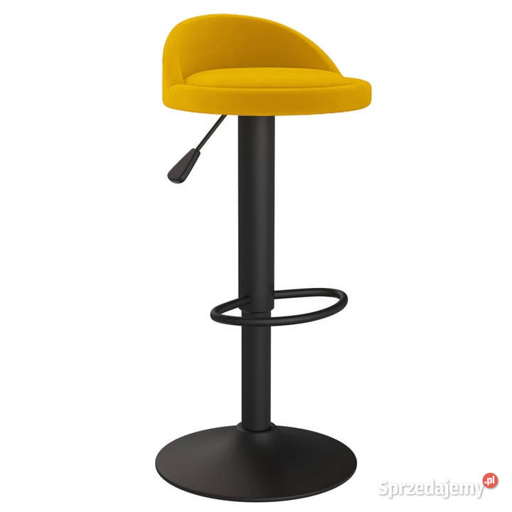 Stołki barowe 2 żółte obite aksamitem WM333608 mazowieckie Warszawa