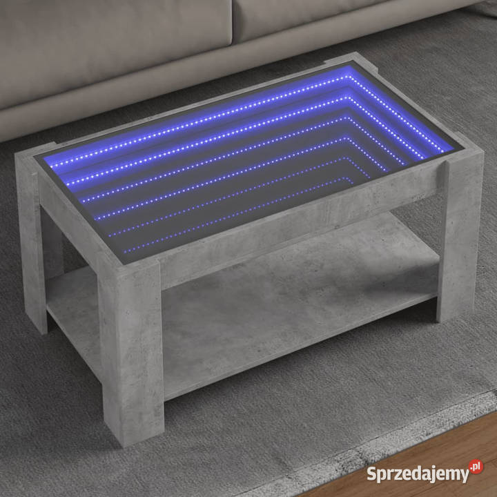 Stolik kawowy z LED szarość betonu 93x53x45 Warszawa
