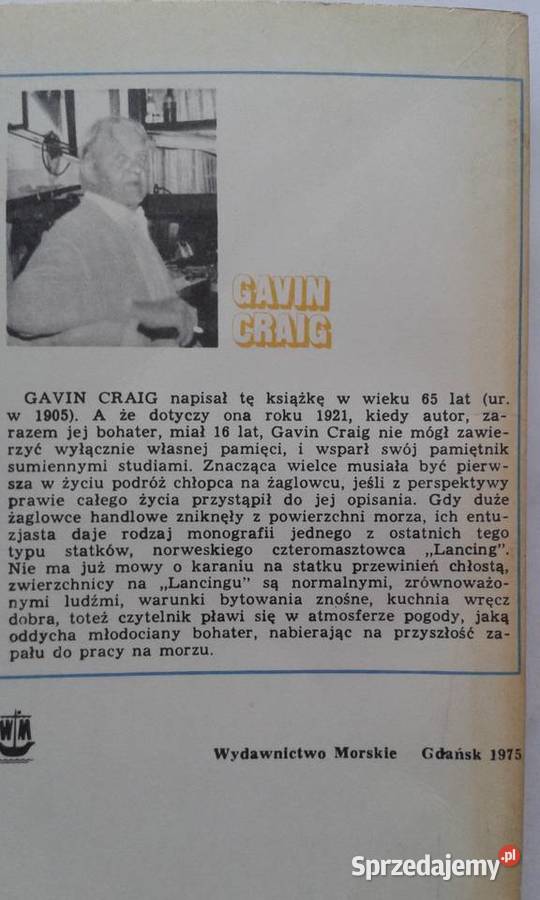 Chłopiec na rei Gawin Craig Proza i poezja Gdynia