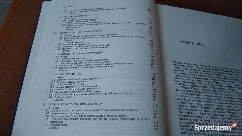 Metody przestrzeni stanów w teorii sterowania Rok wydania 1974 Gdańsk sprzedam