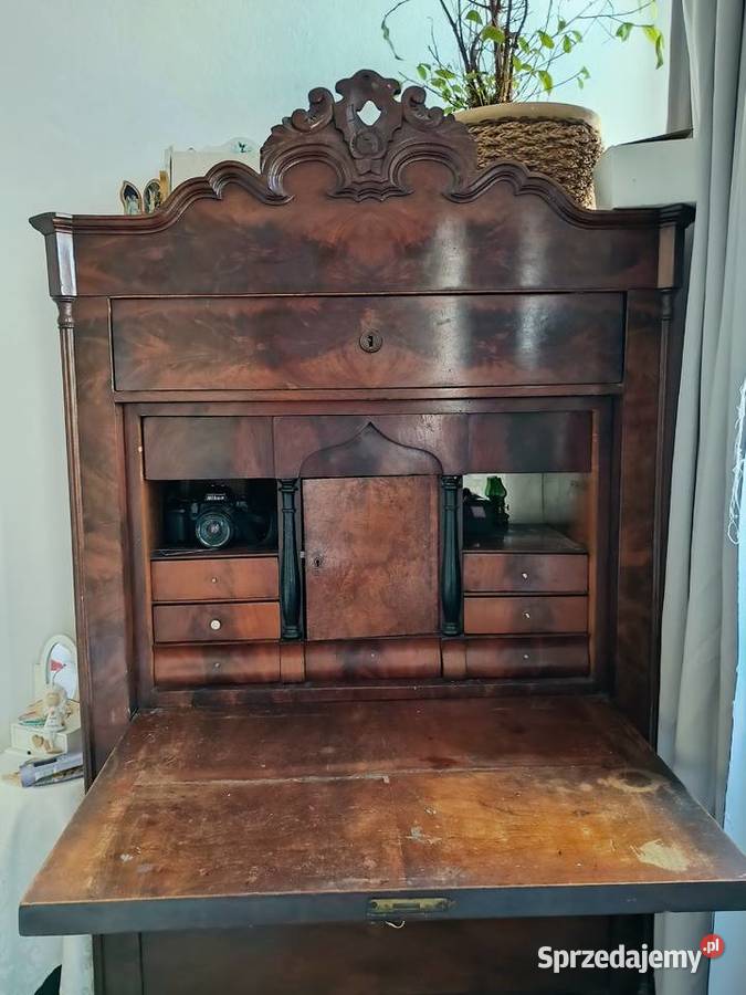 Sekretera biurko biedermeier antyki vintage Wrocław