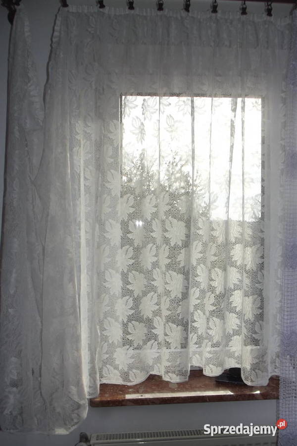 Trzy firanki różne żakard kresz śląskie Piekary Śląskie sprzedam