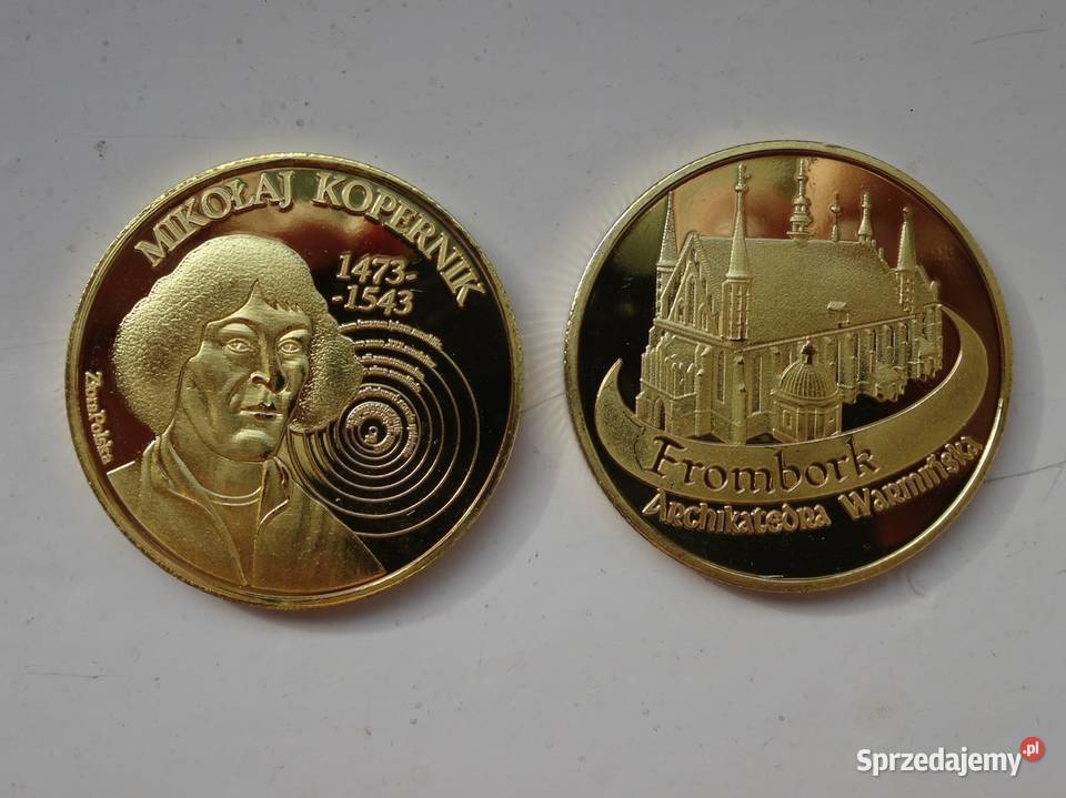Złota Polska medal moneta Kopernik Frombork Łódź