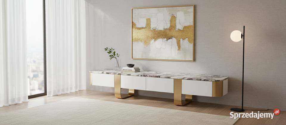 Komoda RTV biała szafka pod telewizor Sofia Golkowice