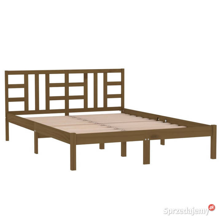 Rama łóżka miodowy brąz lite drewno 200 x 200
