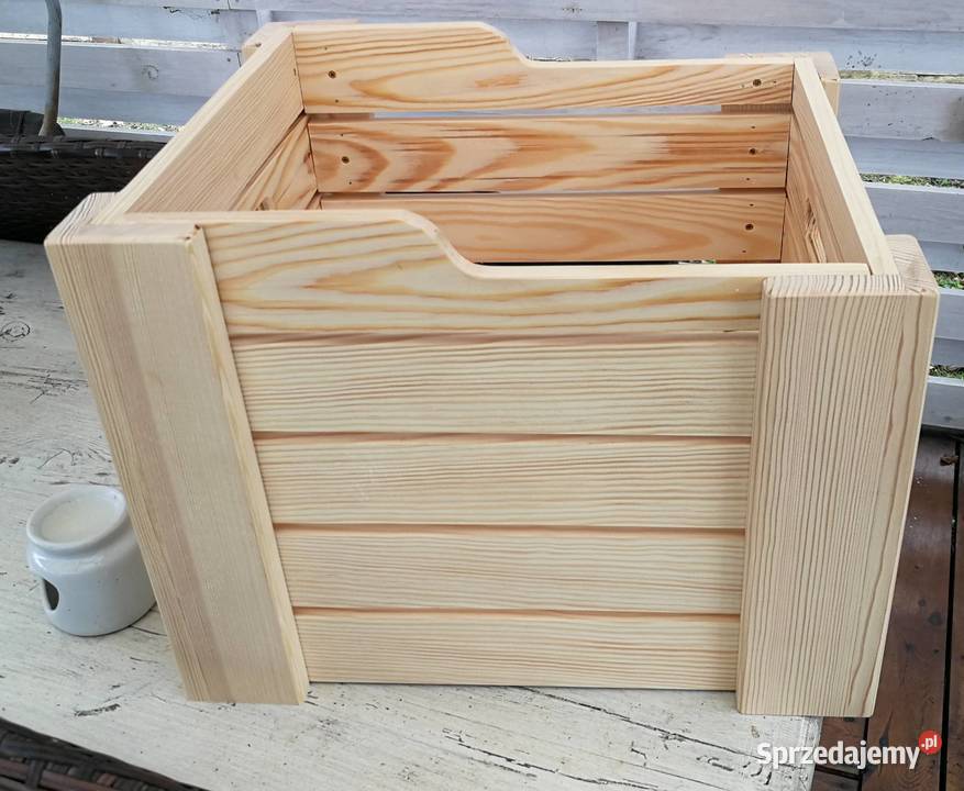 Skrzynka na winyle pojemnik na drewno donica Radków