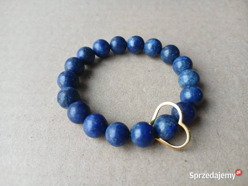 Bransoletka damska z Lapis Lazuli 10mm z sercem Kielce sprzedam