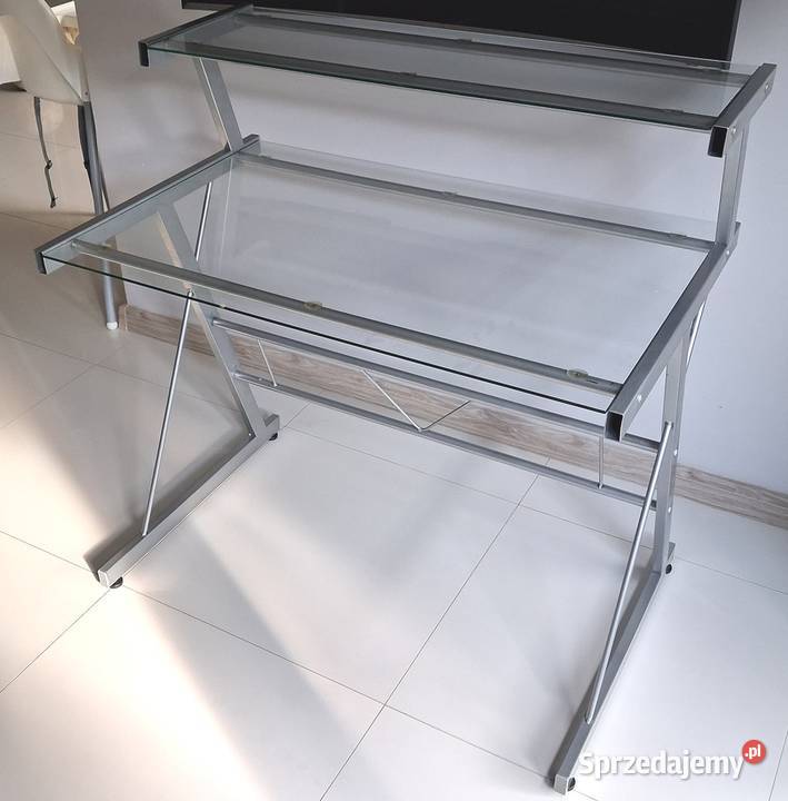 Biurko szklano metalowe Września
