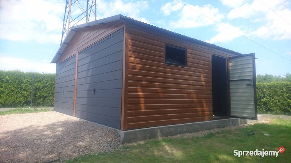 Garaż Blaszany Drewnopodobny 6x6m Dwuspadowy mazowieckie Grójec sprzedam