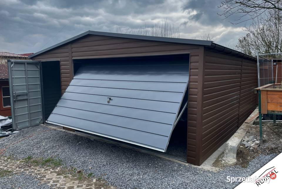 Garaż Blaszany 5x6 Drewnopodobny Brama Uchylna Ostrowiec Świętokrzyski