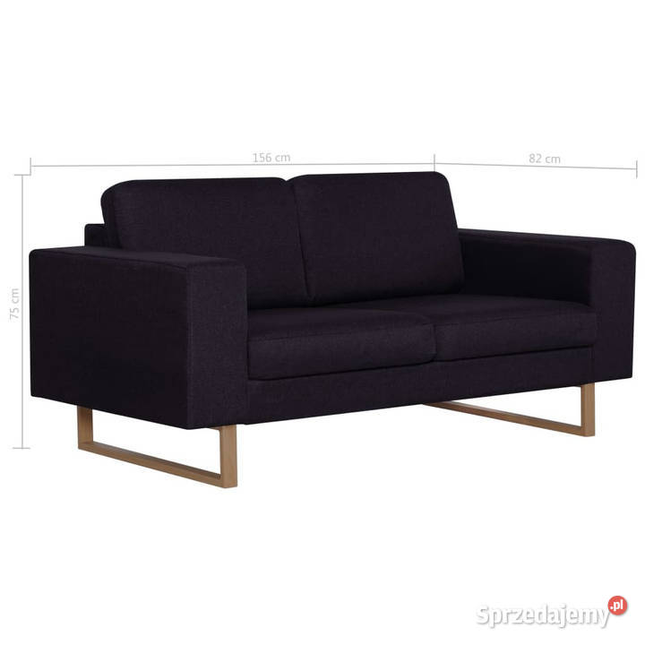 2osobowa sofa tapicerowana tkaniną czarna mazowieckie