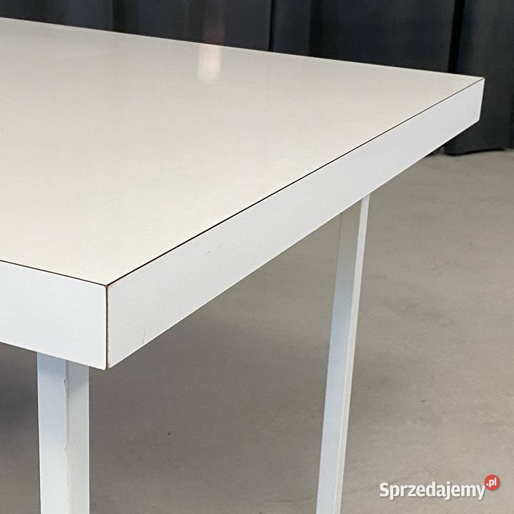 Biurko nowoczesne białe 18080 metalowa podstawa 180cm sprzedam