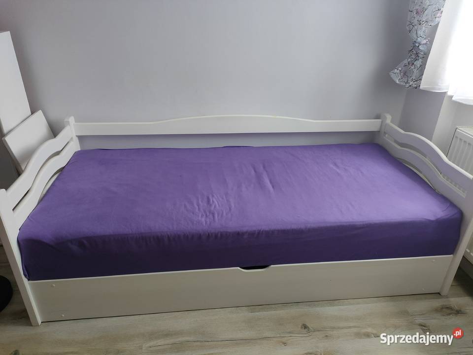 Łóżko sosnowe bielone 90cm Białogard