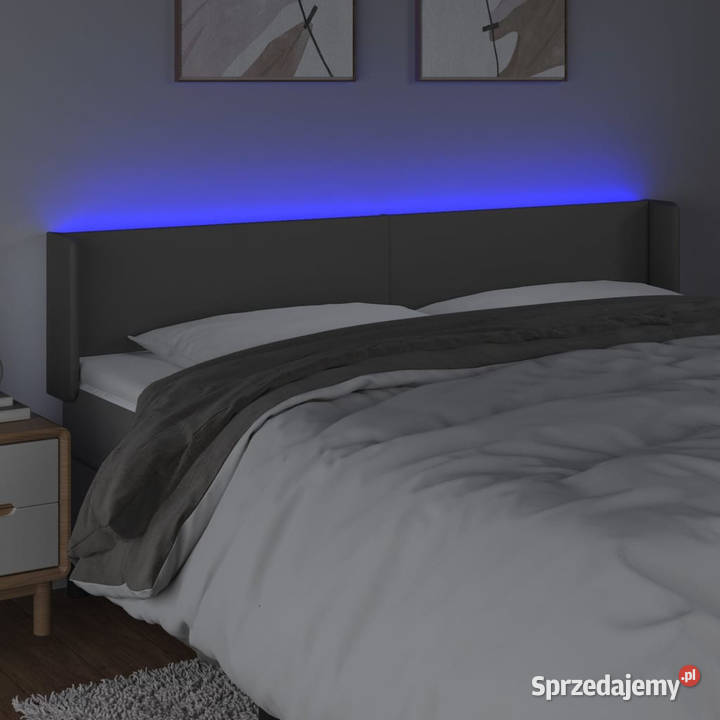Zagłówek do łóżka z LED szary 163x16x7888 sprzedam