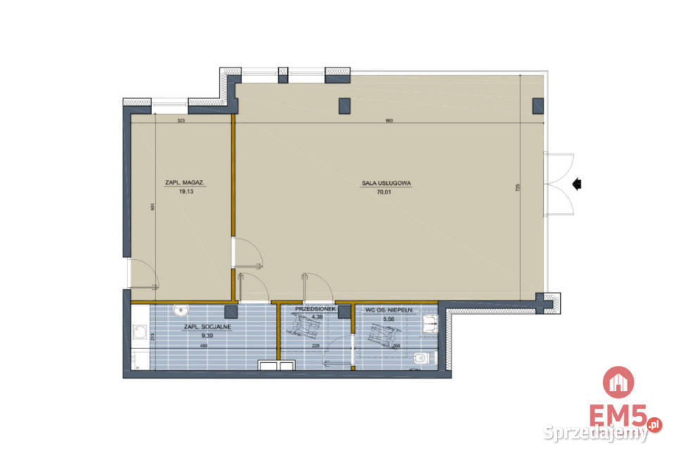 Ogłoszenie lokal Białystok 77m2