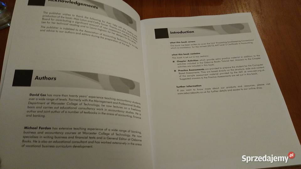 Bookkeeping 1 Workbook David Cox Michael Fardon Książki do nauki języka obcego Gdańsk sprzedam