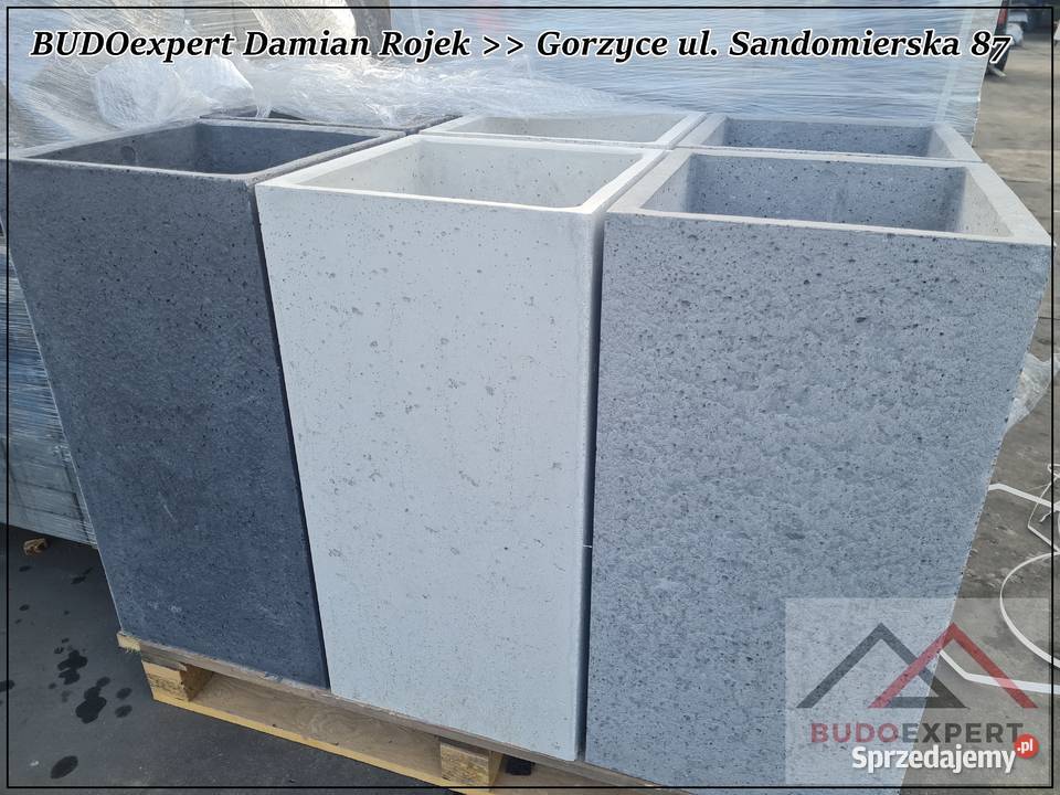 Nowoczesne betonowe DONICE 40x40x80 ogrodowe podkarpackie Stalowa Wola sprzedam