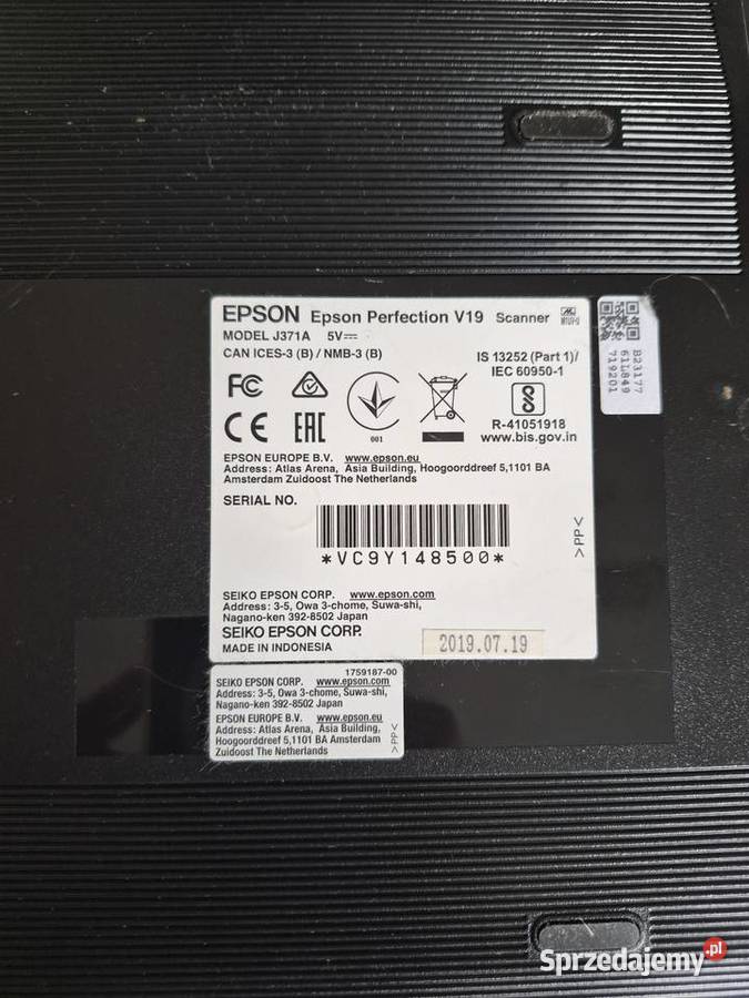 Skaner EPSON Perfection V19 J371A Warta
