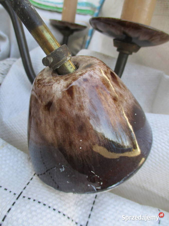 Żyrandol 6ramienny Ceramika Mirostowice PRL Antyki, Sztuka, Kolekcje mazowieckie