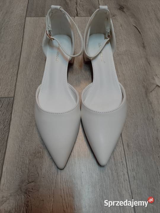 38 Ideal Shoes Białe ślubne baleriny wieczorowe inna Kraków