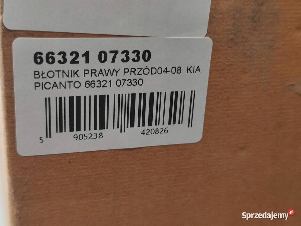 BŁOTNIK PRAWY PRZÓD KIA PICANTO 20042008 NOWY lubelskie