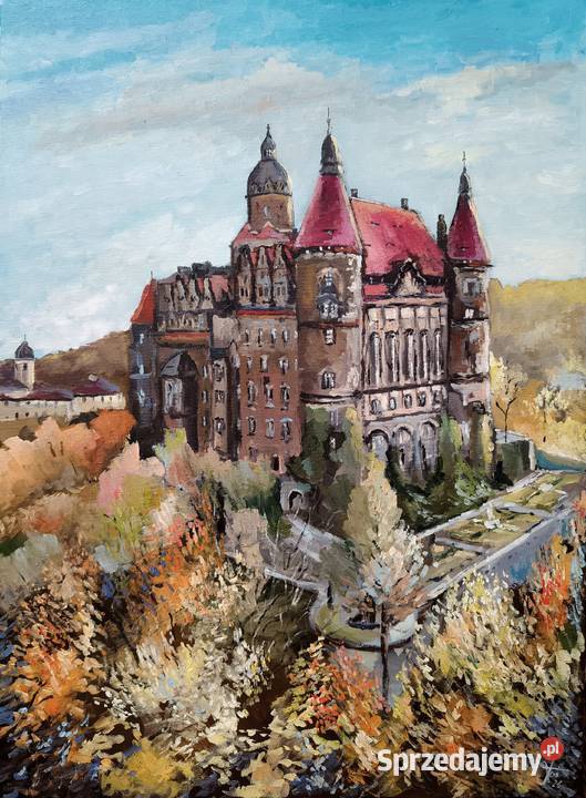Zamek Książ olej na płótnie dolnośląskie