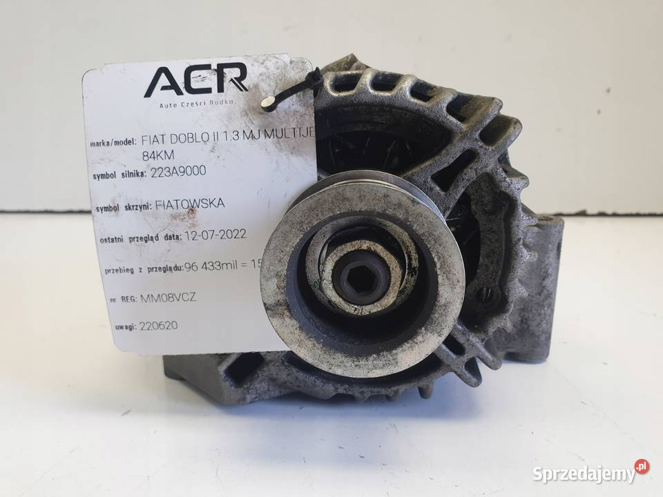 ALTERNATOR Fiat Doblo II 13 M JET 51805803 70A lubelskie Chełm