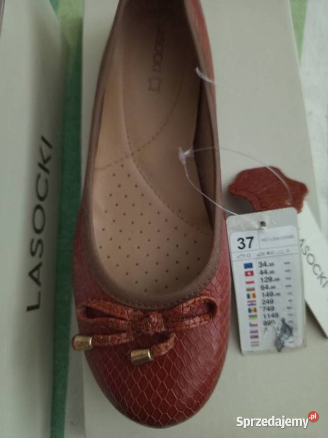 Kolor rudawy brazBaleriny skóra naturalna 37 Balerinki Warszawa