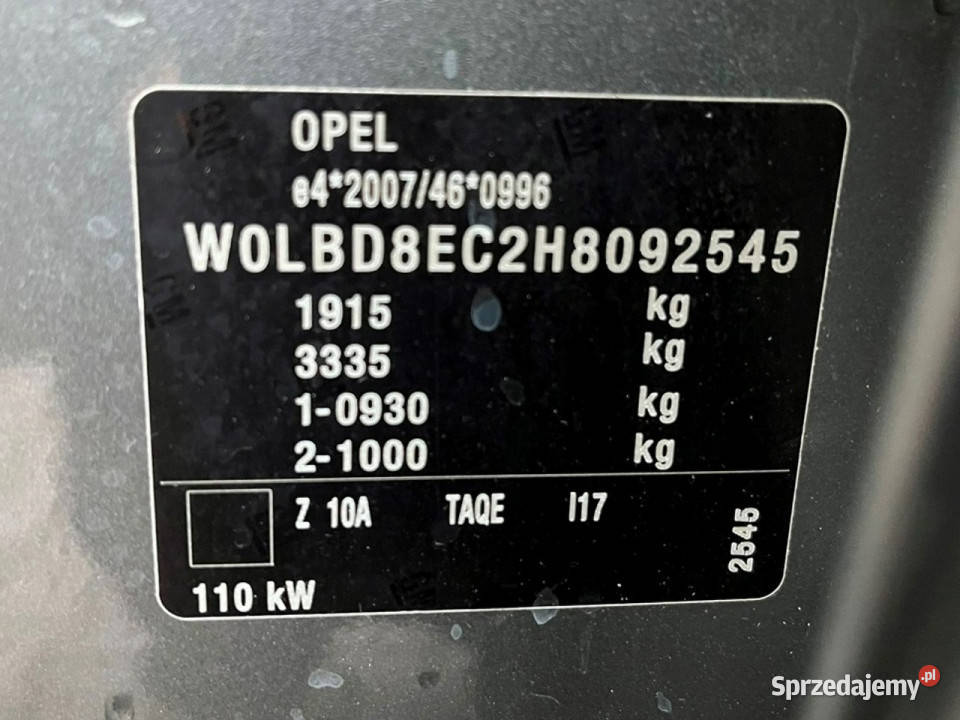 Opel Astra 14 150 Automat Czujniki parkowania