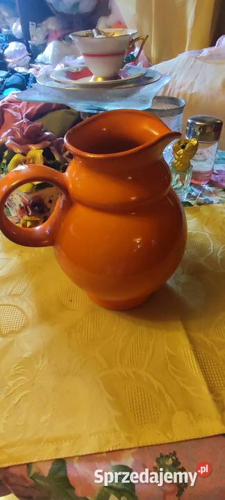 Dzbanek pomarańczowy porcelana Bavaria 1950 Wrocław