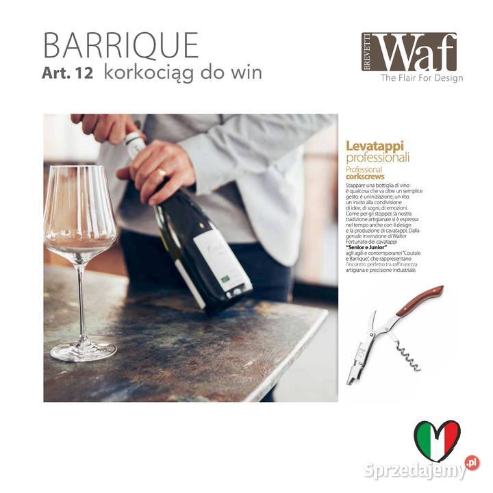 Korkociąg WAF Barrique oryginalny włoski Bolesławiec