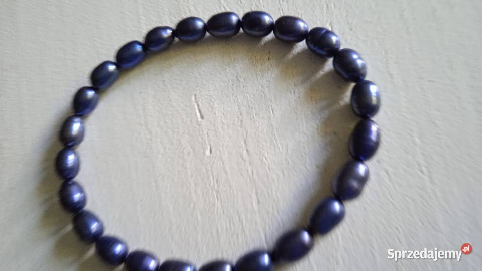 BRANSOLETKA Z PEREŁ HODOWLANYCH PERŁOWE INDYGO Piła