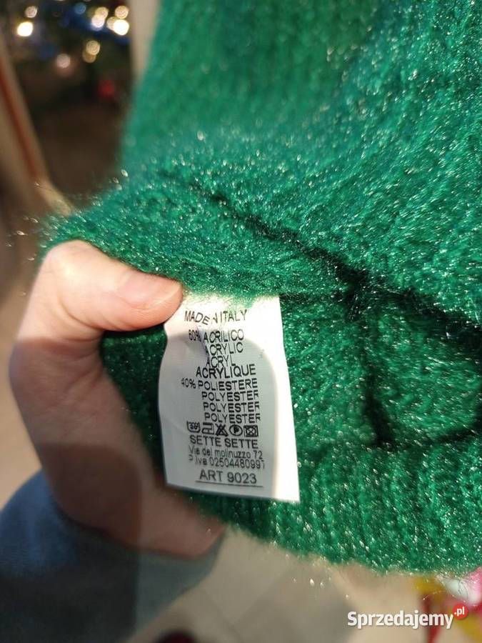 Długi swetersukienka zielona nowa