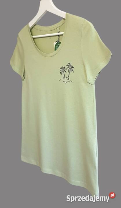 Damska bluzka oliwkowa z krótkim rękawem Rozmiar 34(XS)