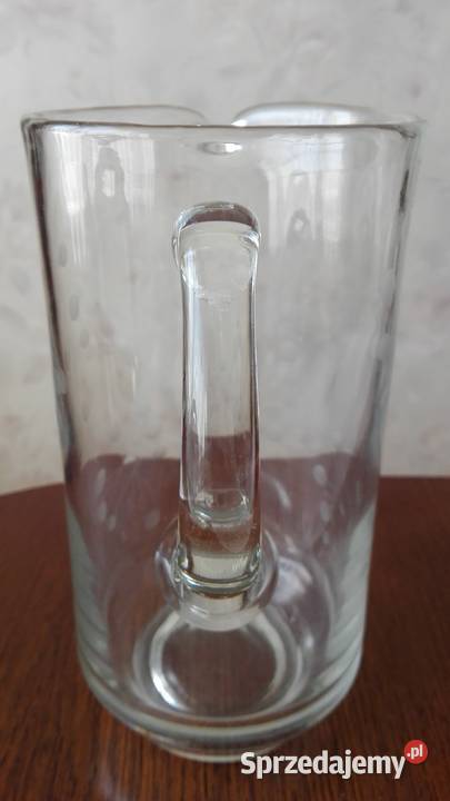 Dzbanek duży szlif ręczny stare szkło PRL Białystok