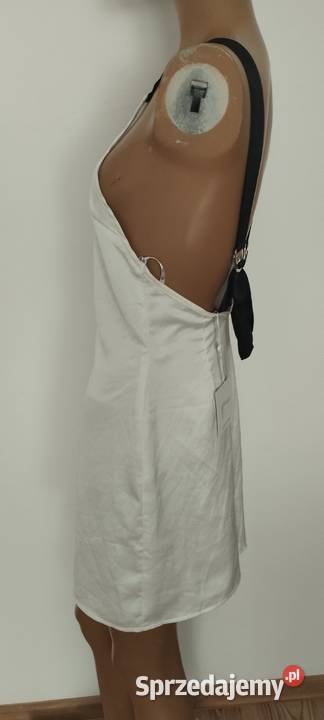 sukienka MISSGUIDED DRing Strap Low Back Shift biały sprzedam