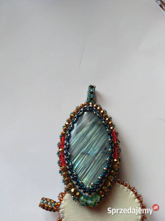 Wisior labradoryt duży beading Częstochowa
